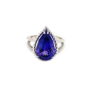 18KW TANZANITE PEAR SHAPE RING