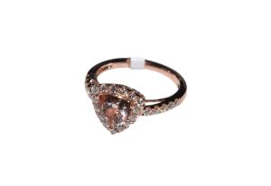 14KR MORGANITE TRILLION RING