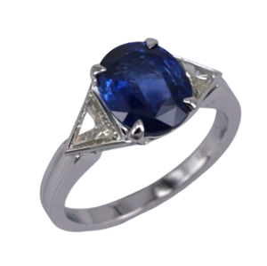 18KW SAPPHIRE OVAL RING
