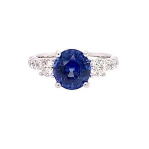 14KW SAPPHIRE ROUND RING