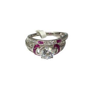 14KW ART DECO RUBY  RING