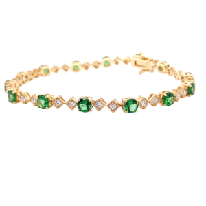 14KY TSAVORITE ROUND BRACELET