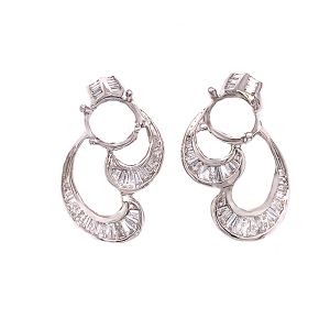 18KW Round Semi Mount Earring