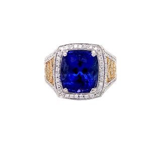 18KWY TANZANITE OCTAGON RING
