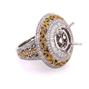 18KWY SEMI MOUNT ROUND RING - 10X10 MM