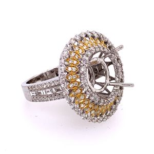 18KWY SEMI MOUNT ROUND RING - 12X12 MM