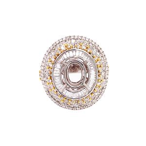 18KWY 10x8 mm Oval Semi Mount Ring