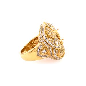 18KY SEMI MOUNT OVAL RING - 9X7 MM