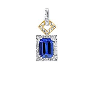 18KWY TANZANITE OCTAGON SHAPE PENDANT