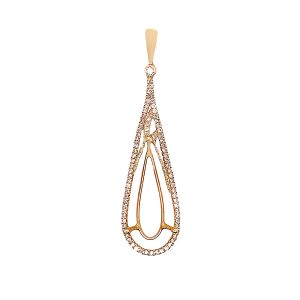 14KY 22x11 mm Pear Shape Semi Mount Pendant