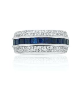 18KW SAPPHIRE BAND RING