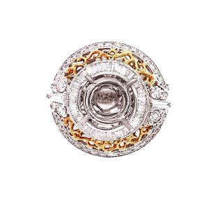 18KWY 6.5x6.5 mm Round Semi Mount Ring