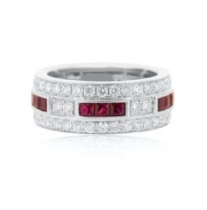 18KW RUBY DIAMOND BAND RING