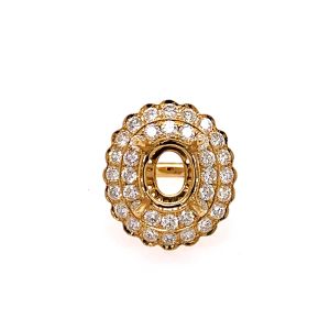 18KY SEMI MOUNT OVAL RING - 10X8 MM