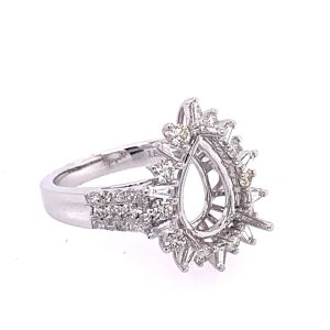 18KW SEMI MOUNT PEAR SHAPE RING - 12X8 MM