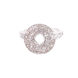 18KW 5x5mm Round Semi Mount Ring