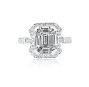 18KW DIAMOND OCTAGON ILLUSION RING