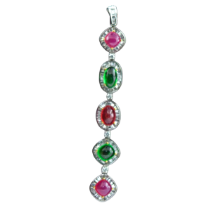 18KW SPINEL & TSAVORITE PENDANT