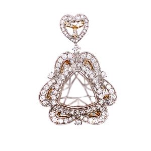 18KWY 15x15 mm Trillion Semi Mount Pendant
