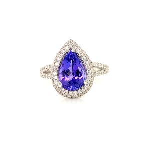 18KW TANZANITE PEAR SHAPE RING