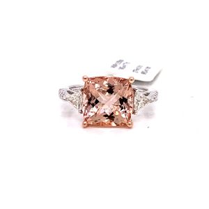 14KWR MORGANITE CUSHION RING