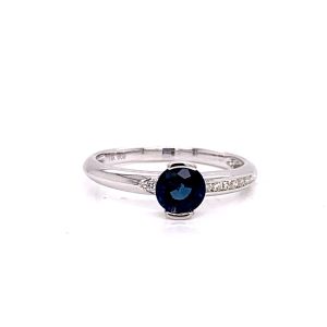 14KW SAPPHIRE ROUND RING