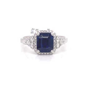 18KW SAPPHIRE OCTAGON RING