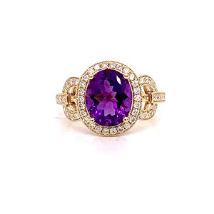 14KY AMETHYST OVAL RING