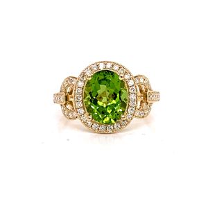 14KY PERIDOT OVAL RING