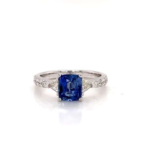 14KW SAPPHIRE OCTAGON  RING