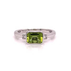 14KW PERIDOT OCTAGON RING