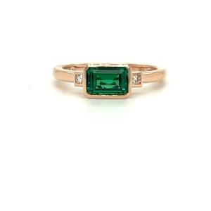 14KR EMERALD OCTAGON RING