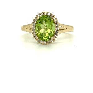 14KY PERIDOT OVAL RING