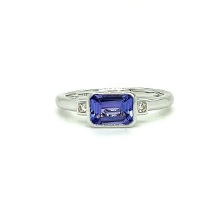 14KW TANZANITE OCTAGON RING