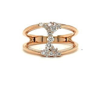 14KR LAB-CREATED DIAMOND ROUND RING