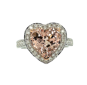 14KWR MORGANITE HEART SHAPE RING