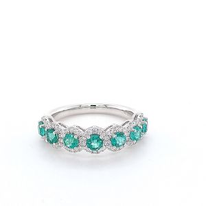 18KW  EMERALD BAND RING