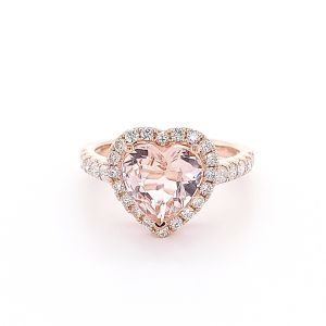 14KR MORGANITE HEART SHAPE RING