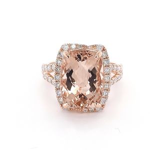 14KR MORGANITE CUSHION RING