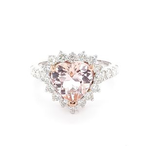 14KW MORGANITE HEART SHAPE RING