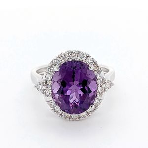 14KW AMETHYST OVAL RING