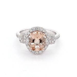 14KW MORGANITE OVAL RING