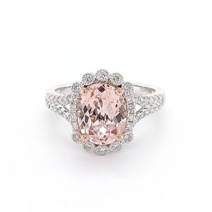 14KW MORGANITE OVAL RING