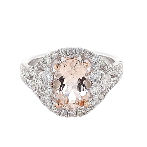 14KW MORGANITE OVAL RING