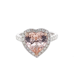 14KW MORGANITE HEART SHAPE RING