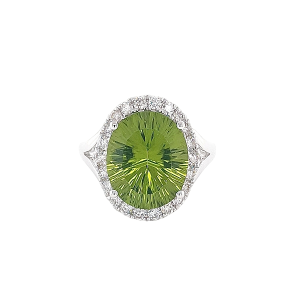 14KW PERIDOT OVAL RING