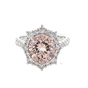 14KW MORGANITE ROUND RING