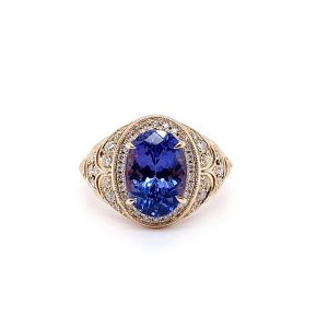 14KY TANZANITE OVAL RING