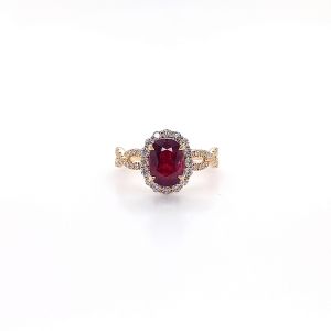 18KY RUBY OVAL RING