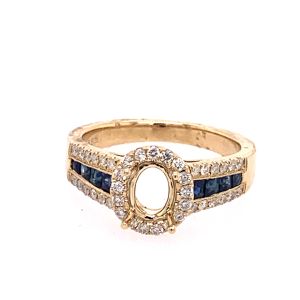 18KW SEMI MOUNT OVAL RING - 6.5X4.5 MM